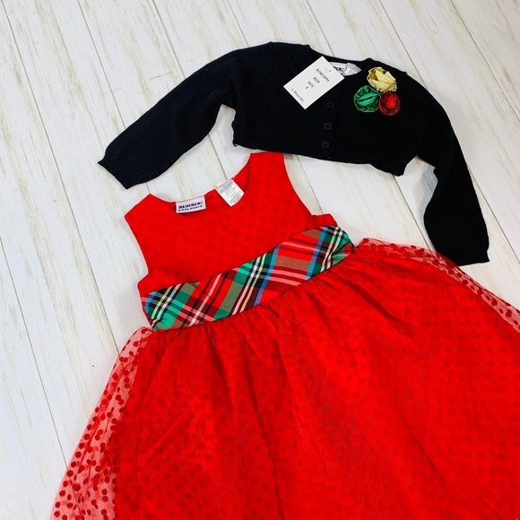 Red Holiday Dress & Sweater Set - 2 piece NWT - Picture 3 of 8